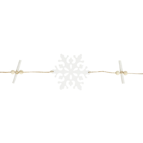 4' White Snowflakes on Jute Rope Hanging Christmas Garland