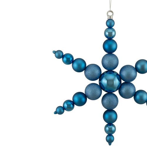 Shatterproof 3-Finish Snowflake Commercial Christmas Ornament - 18" - Blue