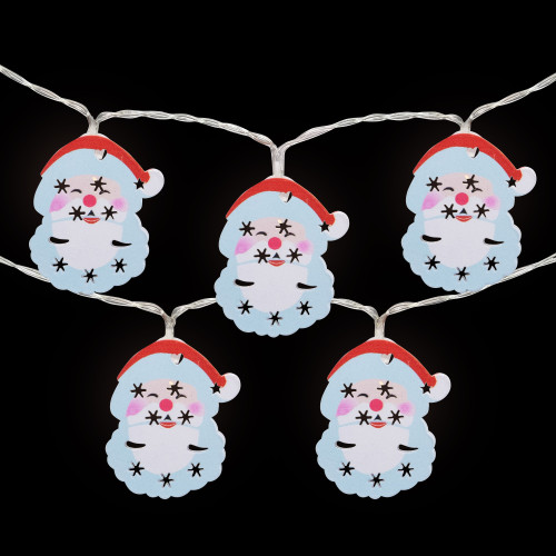 10-Count LED Santa Claus Christmas Fairy Lights, 4ft, Copper Wire