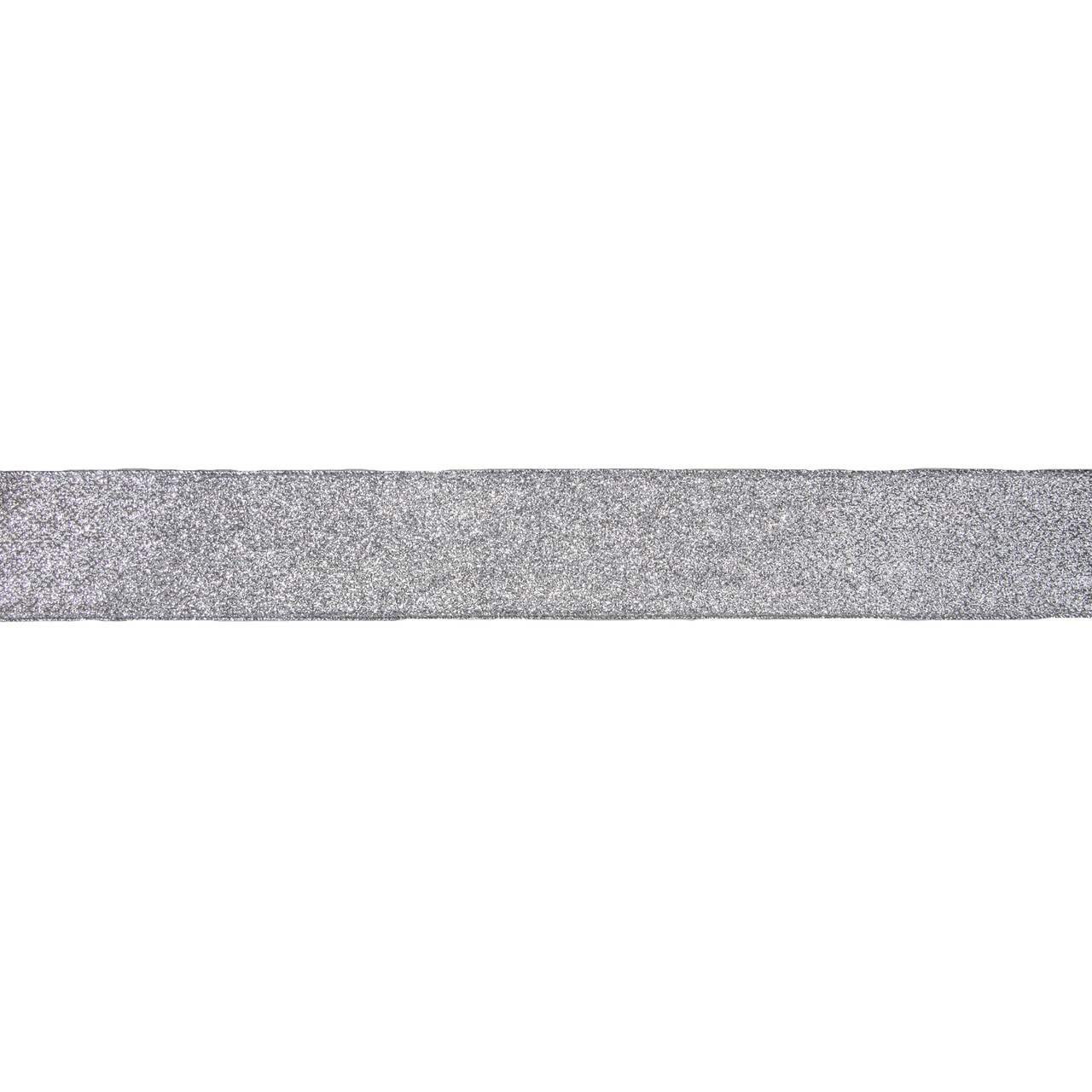 Silver Glittered Christmas Wired Craft Ribbon 2.5" x 10 Yards