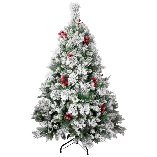 Real Touch?? Heavily Flocked Whittaker Spruce Full Artificial Christmas Tree - 5' -Unlit