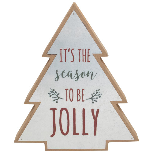 Tree Shaped "It's the Season to be Jolly" Christmas Sign - 10"
