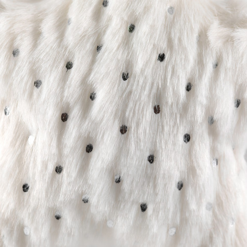 Faux Fur Star Christmas Ornaments - 4.75" - White - Set of 4