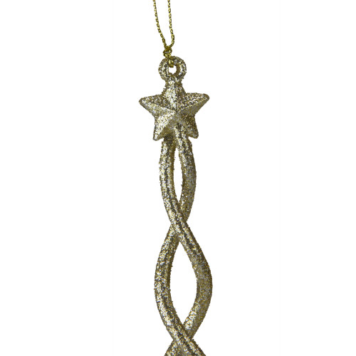 8.75" Gold and Silver Spiral Icicle With a Star Christmas Ornament