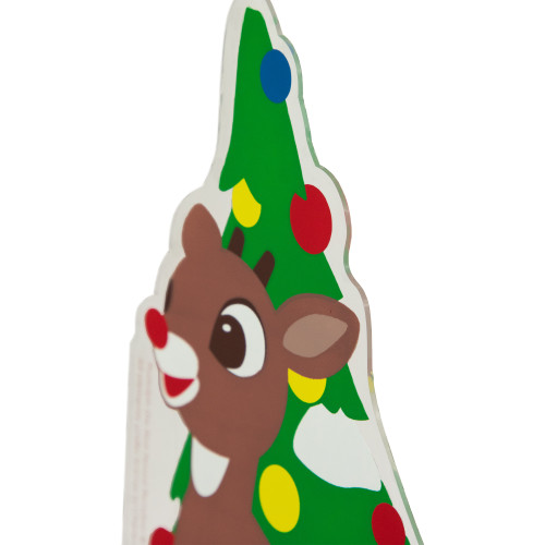 8" Rudolph and Christmas Tree Double Sided Gel Window Cling Decoration