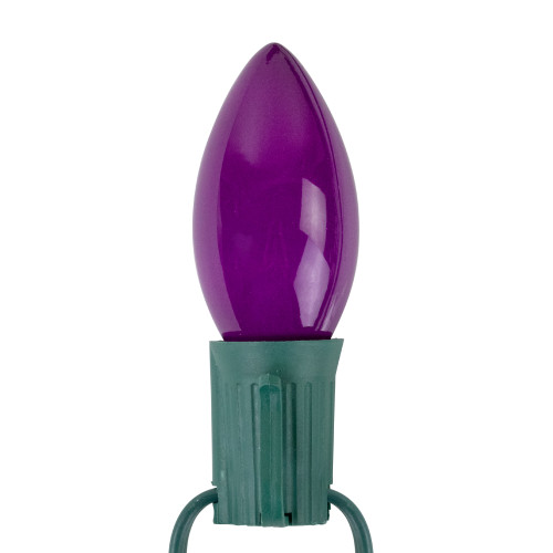 25-Count Opaque Fuchsia Pink C9 Christmas Light Set, 24ft Green Wire