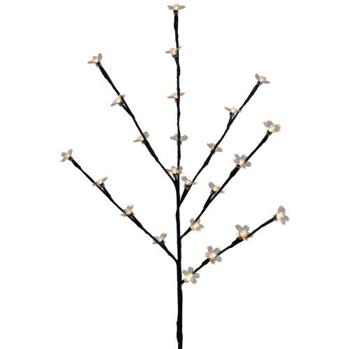 Set of 3 Pre-Lit Cherry Blossom Artificial Tree Branches, 72 Warm White LED Lights