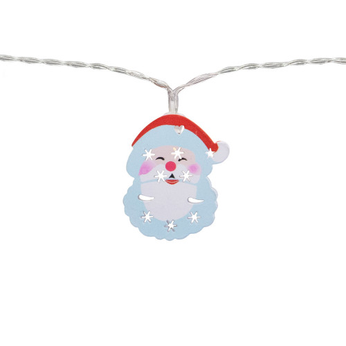 10-Count LED Santa Claus Christmas Fairy Lights, 4ft, Copper Wire
