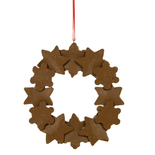 4.5" Gingerbread Snowflake Wreath Christmas Ornament