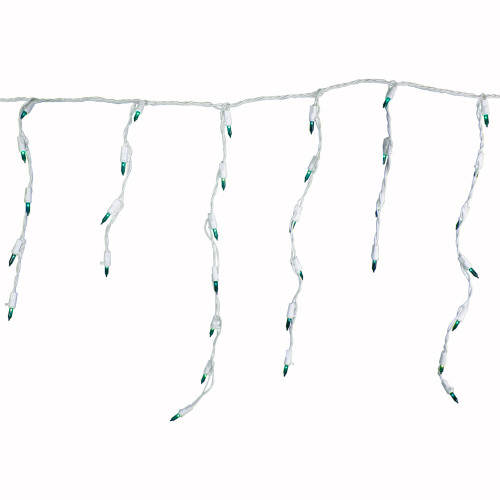 100 Count Teal Mini Icicle Christmas Lights, 3.5 ft White Wire