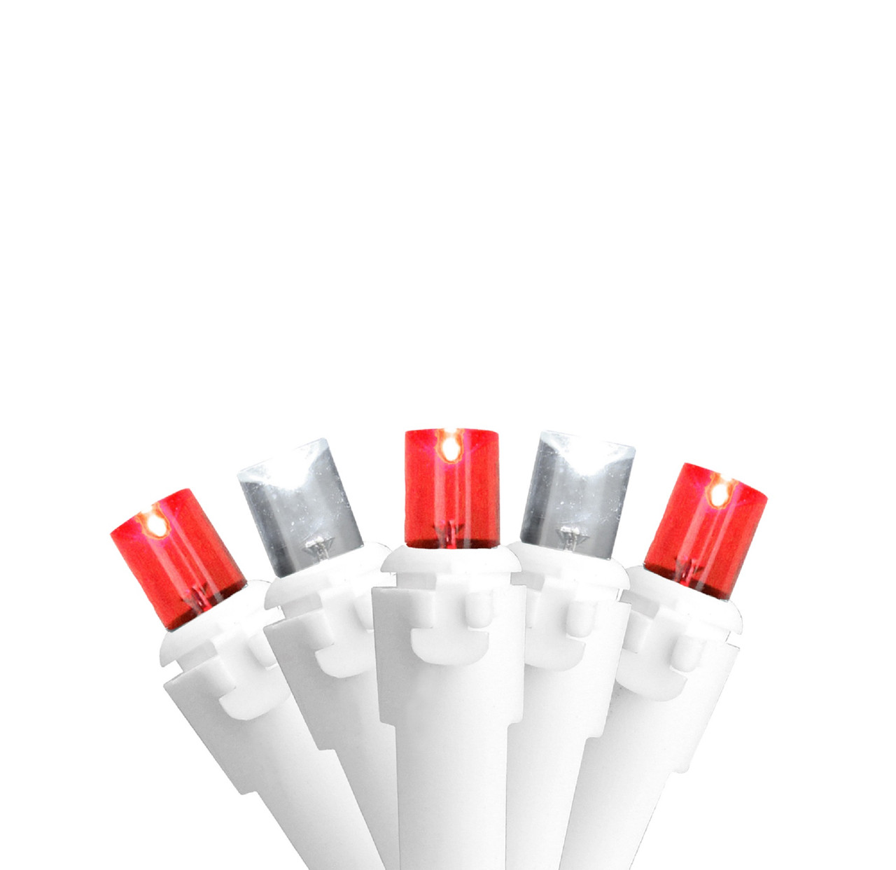 100-Count Red and Pure White LED Wide Angle Icicle Christmas Lights - 5.5ft White Wire