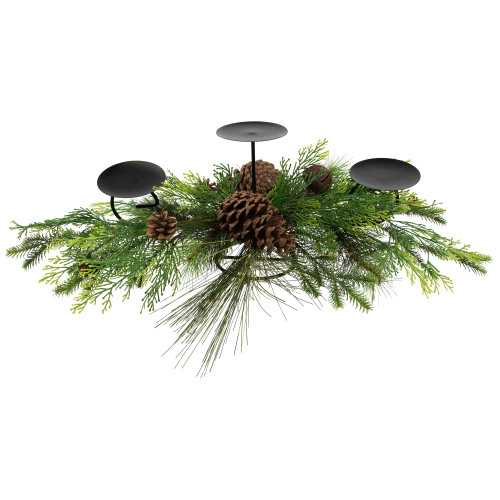 Real Touch?? Jingle Bell and Pine Cones Christmas Pillar Candle Holder - 30"