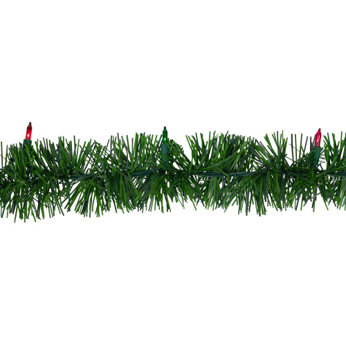 18' x 3" Pre-Lit Pine Two-tone Artificial Christmas Garland, Multicolor Lights