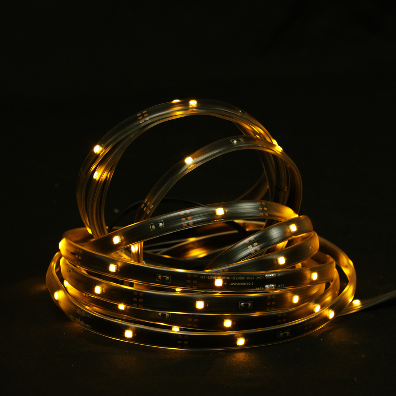 18' Amber LED Outdoor Christmas Linear Tape Lighting - Black Finish