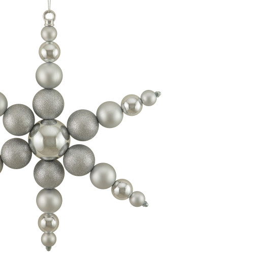 Shatterproof 3-Finish Snowflake Commercial Christmas Ornament - 18" - Silver