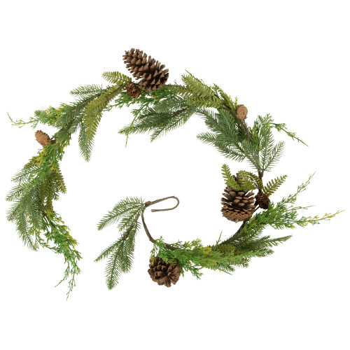 5' Assorted Pine and Pinecone Artificial Christmas Garland, Unlit