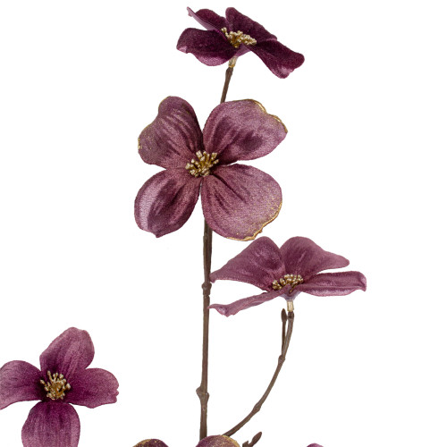 Velvet Dogwood Artificial Floral Christmas Spray - 39" - Pink