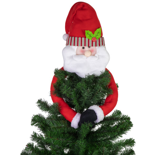 27" Plush Santa Claus Christmas Tree Topper, Unlit