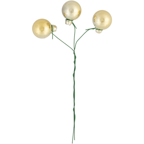 6.75" Gold Shatterproof Ball Ornament Christmas Pick