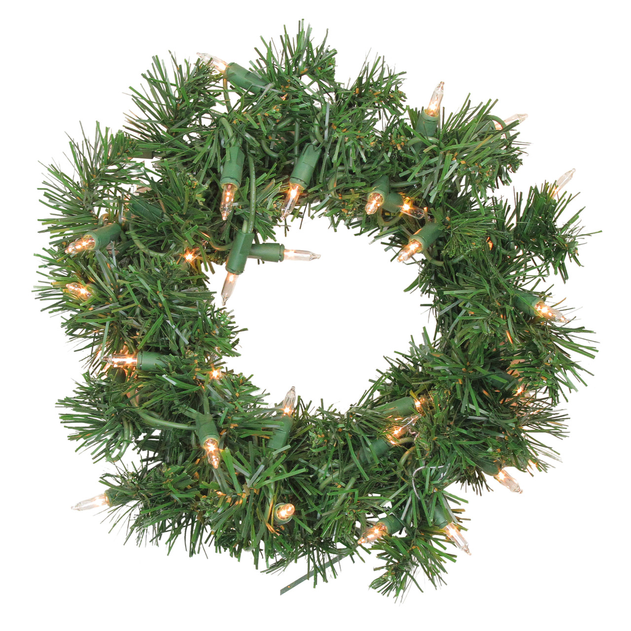 Pre-Lit Deluxe Windsor Pine Artificial Christmas Wreath - 10" - Clear Lights
