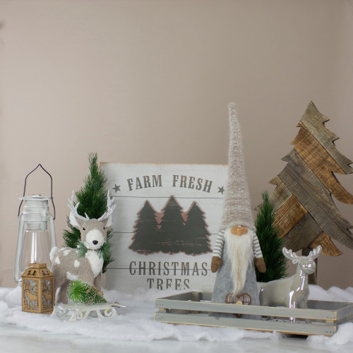16" White Washed Farm Fresh Christmas Trees Wooden Wall Sign