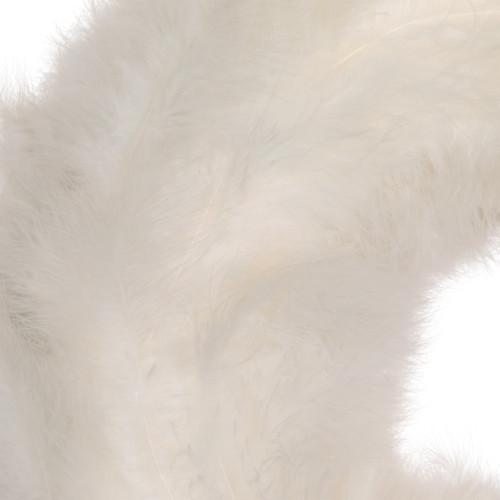 Wispy Feather Christmas Wreath - 14.5" - Unlit - Winter White
