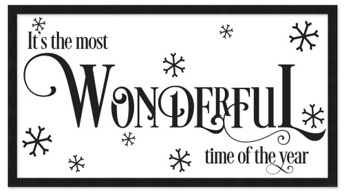 It's the Most Wonderful Time of the Year Vintage 7.5" x 13.5" Framed Christmas Wall Decor  Sign Poster in a Natural Wooden Frame with UV Acrylic