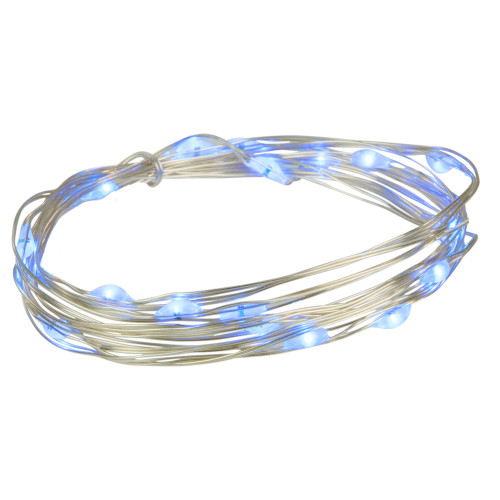 20-Count Blue LED Micro Fairy Christmas Lights - 6ft, Copper Wire