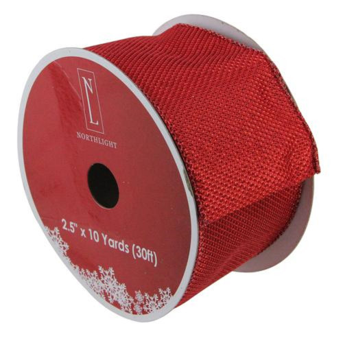 Shimmering Red Wired Christmas Craft Ribbon 2.5" x 10 Yards