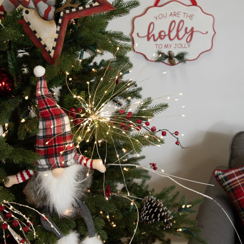 20" LED Lighted Firework Silver Branch Christmas Decoration - Warm White Lights