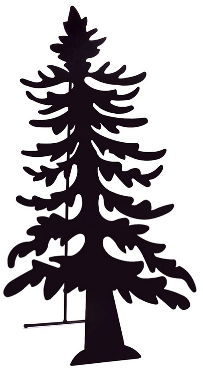 27.5" Black Christmas Tree Silhouette Tea Light Candle Holder Decoration