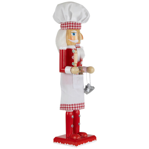 Baker with Rolling Pin Nutcracker Christmas Figure - 15" - White and Red