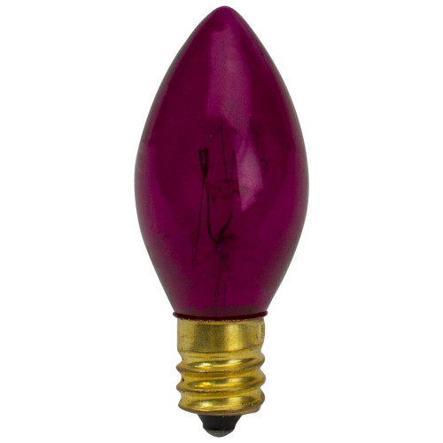 Pack of 4 Pink Twinkle C7 Transparent Christmas Replacement Bulbs