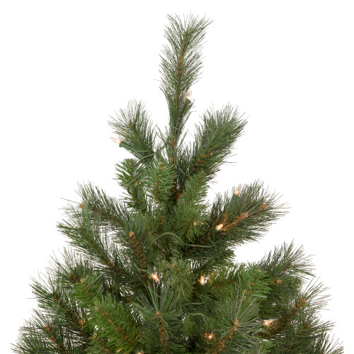 6.5' Pre-Lit Medium Beaver Pine Artificial Christmas Wall Tree, Clear Lights