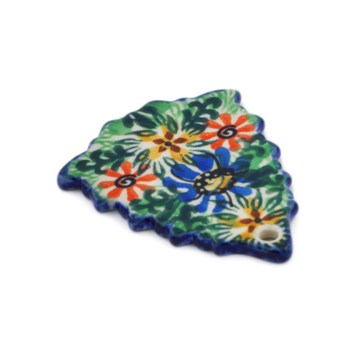 Polmedia Polish Pottery Christmas Tree Pendant 3" Profusion