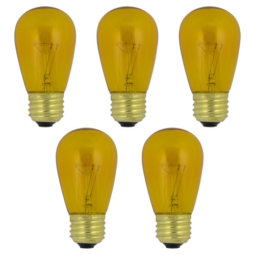 Pack of 25 Incandescent S14 Yellow Christmas Replacement Bulbs