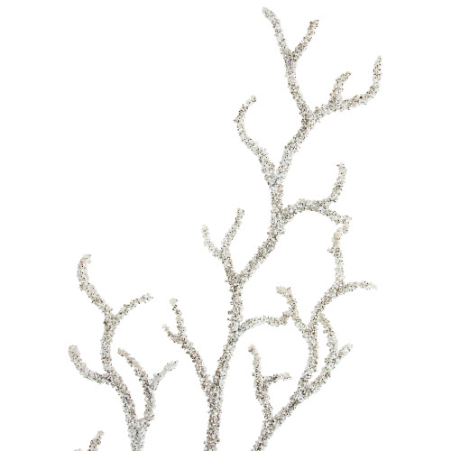 30" Glittered White Artificial Twig Christmas Spray
