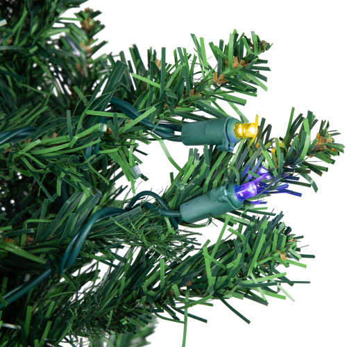 6' Pre-Lit Pencil Northern Balsam Fir Artificial Christmas Tree, Multi LED Lights