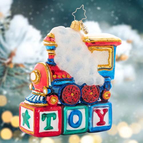 Christopher Radko Choo Choo Cheer Glass Christmas Ornament 1021613