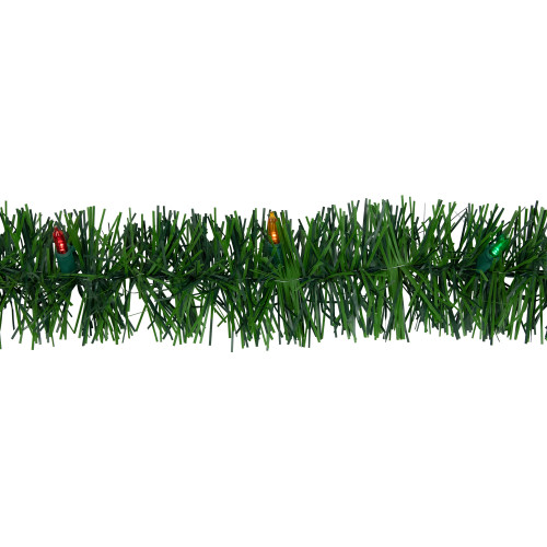 Pre-Lit LED Battery Operated Pine Artificial Christmas Garland - 18' - Multicolor Lights