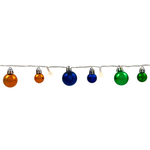 Ornament String Christmas Lights - Warm White LED - 3' Clear Wire - 10ct - Blue