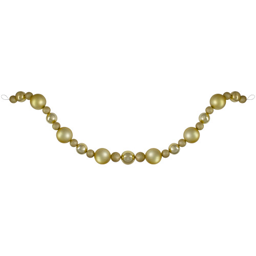 6�� Vegas Gold 3-Finish Shatterproof Ball Christmas Garland