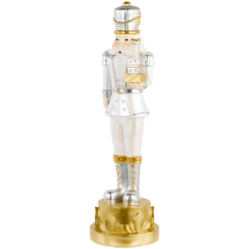 13.5" Gold Metallic Christmas Nutcracker with Gifts