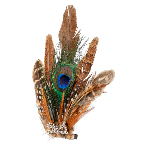 Peacock Feather Christmas Clip-On Ornament - 6"