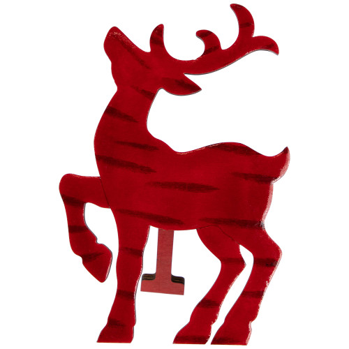 Glossy Standing Reindeer Christmas Decoration - 8" - Red