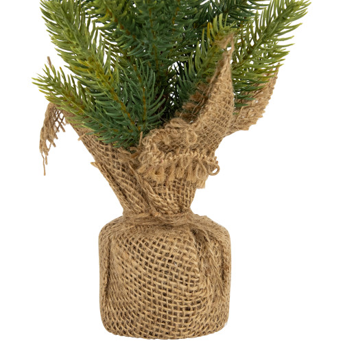 Mini Christmas Pine Artificial Christmas Trees with Burlap Base - 18" - Set of 3