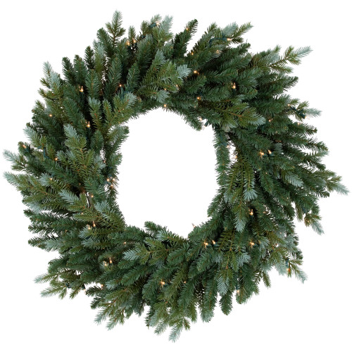 Real Touch?? Pre-Lit Blue Spruce Artificial Christmas Wreath - 24" - Clear Lights