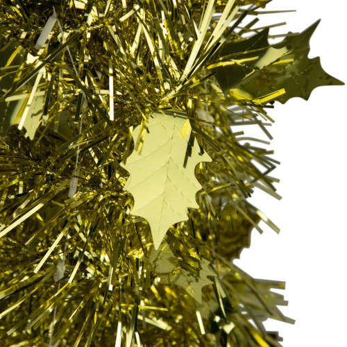 4' Gold Tinsel Pop-Up Artificial Christmas Tree, Unlit