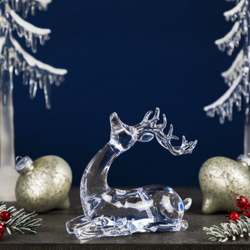 Laying Acrylic Deer Christmas Decoration - 6.25"