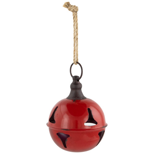 Jingle Bell Hanging Christmas Ornament - 4" - Red
